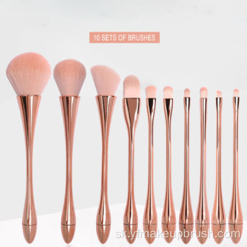 Rose Gold Vlastné vegánske make-up kefy set 10ks